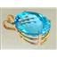 P080, Swiss Blue Topaz 14K Gold Pendant