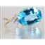 P016, Swiss Blue Topaz, 14K Gold Pendant