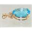 P016, Swiss Blue Topaz, 14K Gold Pendant