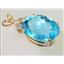 P016, Swiss Blue Topaz, 14K Gold Pendant
