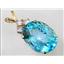 P016, Swiss Blue Topaz, 14K Gold Pendant
