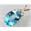 P016, Swiss Blue Topaz, 14K Gold Pendant