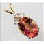 P043, Twilight Fire Topaz 14K Gold Pendant