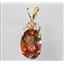 P043, Twilight Fire Topaz 14K Gold Pendant