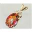 P043, Twilight Fire Topaz 14K Gold Pendant