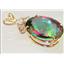 P016, Mystic Fire Topaz, 14K Gold Pendant