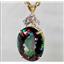 P016, Mystic Fire Topaz, 14K Gold Pendant