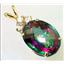 P016, Mystic Fire Topaz, 14K Gold Pendant