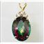 P016, Mystic Fire Topaz, 14K Gold Pendant
