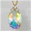 P016, Mercury Mist Topaz, 14K Gold Pendant