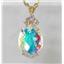P016, Mercury Mist Topaz, 14K Gold Pendant