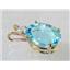 P018, Swiss Blue Topaz 14k Gold Pendant