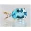 P018, Swiss Blue Topaz 14k Gold Pendant
