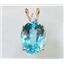 P018, Swiss Blue Topaz 14k Gold Pendant