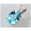 P018, Swiss Blue Topaz 14k Gold Pendant