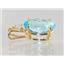 P018, Swiss Blue Topaz 14k Gold Pendant