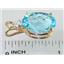 P018, Swiss Blue Topaz 14k Gold Pendant