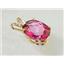P018, Pure Pink Topaz 14k Gold Pendant