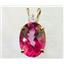 P018, Pure Pink Topaz 14k Gold Pendant