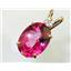 P018, Pure Pink Topaz 14k Gold Pendant