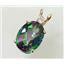 P018, Mystic Fire Topaz 14k Gold Pendant