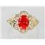 10K, 14K or 18K Gold Ladies Ring, Created Padparadscha Sapphire, R125