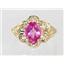 10K, 14K or 18K Gold Ladies Ring, Pure Pink Topaz , R125
