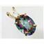 P019, Mystic Fire Topaz 14K Gold Pendant
