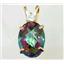 P019, Mystic Fire Topaz 14K Gold Pendant
