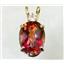 P019, Twilight Fire Topaz 14K Gold Pendant