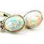 925 Sterling Silver Leverback Earrings, Created White Opal, SE001