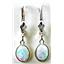 925 Sterling Silver Leverback Earrings, Created White Opal, SE001