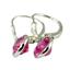 925 Sterling Silver Leverback Earrings, Pure Pink Topaz, SE001