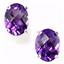 925 Sterling Silver Post Earrings, Amethyst, SE002