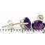 925 Sterling Silver Post Earrings, Amethyst, SE002