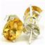 925 Sterling Silver Post Earrings, Citrine, SE002