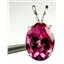 925 Sterling Silver Pendant, Pure Pink Topaz, SP004