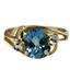 10K, 14K or 18K Gold Ladies Ring, Swiss Blue Topaz, R176