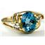 10K, 14K or 18K Gold Ladies Ring, Swiss Blue Topaz, R176
