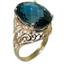 10K, 14K or 18K Gold Ladies Ring, London Blue Topaz, R291