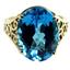 10K, 14K or 18K Gold Ladies Ring, Swiss Blue Topaz, R049