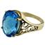10K, 14K or 18K Gold Ladies Ring, Swiss Blue Topaz, R049
