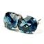 925 Sterling Silver Post Earrings, London Blue Topaz, SE102