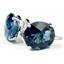 925 Sterling Silver Post Earrings, London Blue Topaz, SE102