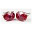 925 Sterling Silver Post Earrings, Created Ruby, SE002