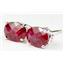 925 Sterling Silver Post Earrings, Created Ruby, SE002