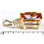 P042, Twilight Fire Topaz 14k Gold Pendant