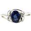 SR176, Created Blue Sapphire, 925 Sterling Silver Ring
