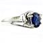 SR176, Created Blue Sapphire, 925 Sterling Silver Ring