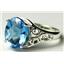 SR057, Swiss Blue Topaz, 925 Sterling Silver Ring